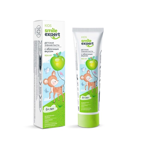 SMILE EXPERT KIDS ЗУБН ПАСТА ДЕТСКАЯ С ЯБЛОЧНЫМ ВКУСОМ 6+ ЗУБНАЯ ПАСТА ДЕТСКАЯ 50 МЛ №1
