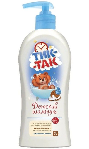 ТИК-ТАК ШАМПУНЬ С МОЛОЧКОМ КОКОСА ШАМПУНЬ ДЛЯ ДЕТЕЙ 350 МЛ №1