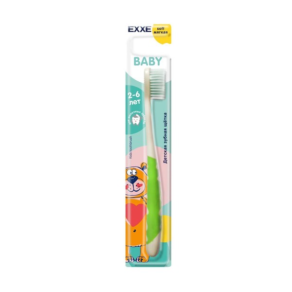 EXXE BABY ЗУБН ЩЕТКА ДЕТСКАЯ 2-6 ГОДА МЯГКАЯ ЗУБНАЯ ЩЕТКА ДЕТСКАЯ   №1