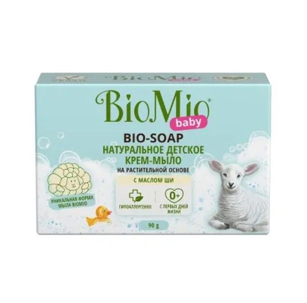 BIOMIO КРЕМ-МЫЛО НАТУРАЛ ДЕТСКОЕ С МАСЛОМ ШИ КОСМЕТИЧЕСКОЕ МЫЛО 90 Г №1