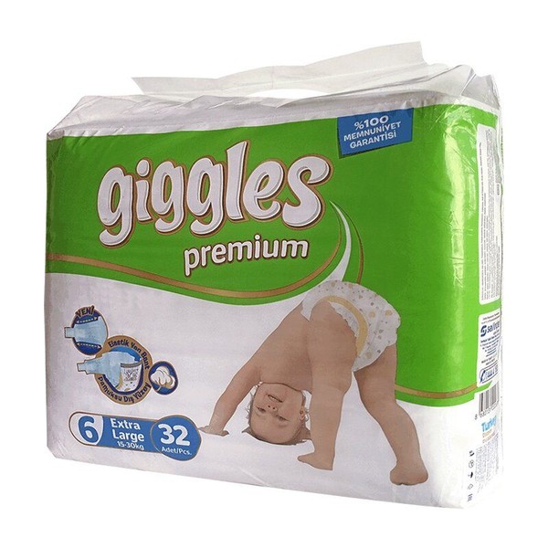 GIGGLES PREMIUM ПОДГУЗНИКИ ДЕТСКИЕ EXTRA LARGE (Р6) 15-30 КГ ПОДГУЗНИКИ ДЕТСКИЕ №32
