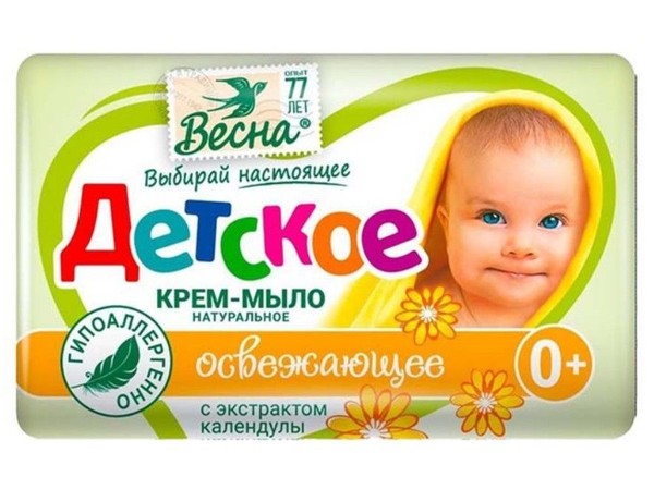 ВЕСНА МЫЛО ДЕТСКОЕ С ЭКСТРАКТОМ КАЛЕНДУЛЫ КОСМЕТИЧЕСКОЕ МЫЛО 90 Г №1