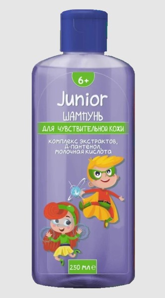 JUNIOR ШАМПУНЬ ДЛЯ ЧУВСТВИТЕЛЬНОЙ И ПРОБЛЕМНОЙ КОЖИ 6+ ШАМПУНЬ ДЛЯ ДЕТЕЙ 250 МЛ №1