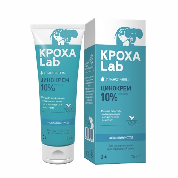 КРОХА LAB КРЕМ ДЕТ СПЕЦИАЛЬНЫЙ УХОД ЦИНОКРЕМ 10% КОСМЕТИЧЕСКИЙ КРЕМ 75 МЛ №1