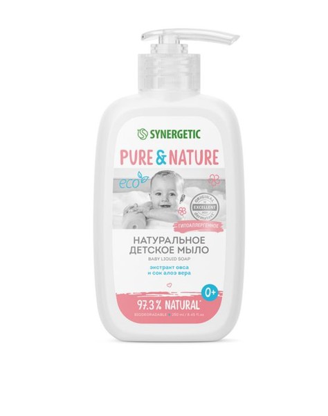SYNERGETIC PURE&NATURE МЫЛО ЖИДКОЕ ДЕТСКОЕ ГИПОАЛЛЕРГЕННОЕ МЫЛО ЖИДКОЕ 250 МЛ №1