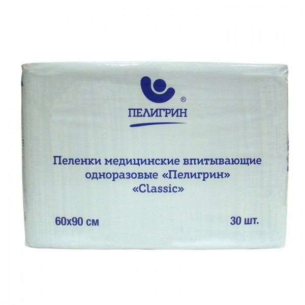 ПЕЛИГРИН ПЕЛЕНКИ ВПИТЫВАЮЩИЕ ДЕТСКИЕ CLASSIC 60Х90 СМ ПЕЛЕНКИ ВПИТЫВАЮЩИЕ ДЕТСКИЕ №30