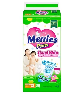 MERRIES ТРУСИКИ-ПОДГУЗНИКИ GOOD SKIN XL (12-19КГ) ПОДГУЗНИКИ ДЕТСКИЕ-ТРУСЫ №38