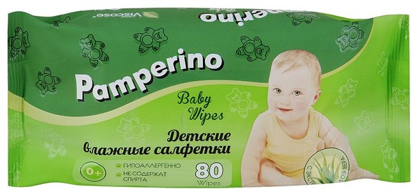 PAMPERINO САЛФЕТКИ ДЕТСК ВЛАЖН С ЭКСТРАКТОМ АЛОЭ ВЕРА САЛФЕТКИ ВЛАЖНЫЕ ДЕТСКИЕ   №80