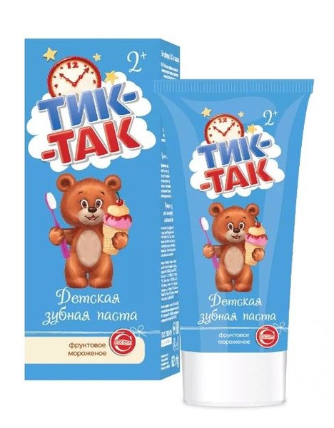 ТИК-ТАК ЗУБНАЯ ПАСТА ДЕТСКАЯ ФРУКТОВОЕ МОРОЖЕНОЕ ЗУБНАЯ ПАСТА ДЕТСКАЯ 62 Г №1