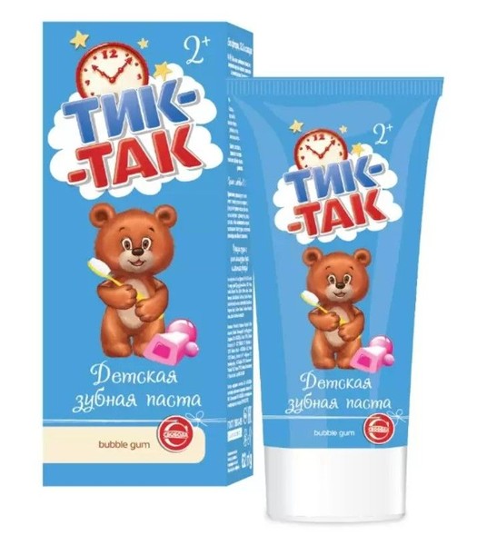 ТИК-ТАК ЗУБНАЯ ПАСТА ДЕТСКАЯ BUBBLE GUM  ЗУБНАЯ ПАСТА ДЕТСКАЯ 62 Г №1