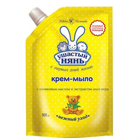 УШАСТЫЙ НЯНЬ КРЕМ-МЫЛО ЖИДКОЕ ОЛИВКОВОЕ МАСЛ/АЛОЭ ВЕРА МЫЛО ЖИДКОЕ ДЕТСКОЕ 500 МЛ №1