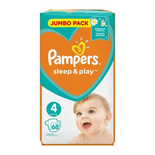 PAMPERS SLEEP & PLAY ПОДГУЗНИКИ 4 MAXI 9-14КГ ПОДГУЗНИКИ ДЕТСКИЕ №68