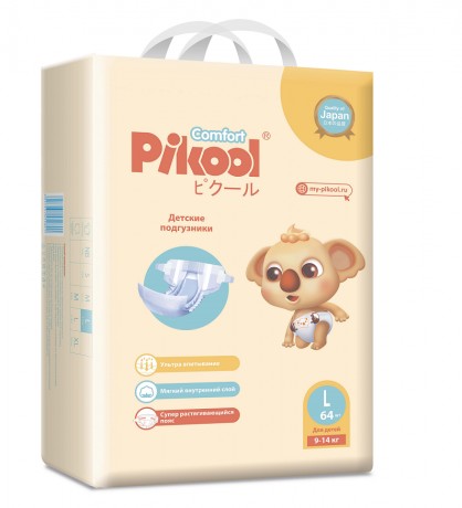 PIKOOL COMFORT ПОДГУЗНИКИ ДЕТСКИЕ Р. L (9-14КГ) ПОДГУЗНИКИ ДЕТСКИЕ    №64
