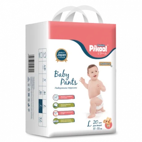 PIKOOL PREMIUM ПОДГУЗНИКИ-ТРУСИКИ ДЕТСКИЕ Р. L (11-16КГ) ПОДГУЗНИКИ ДЕТСКИЕ-ТРУСЫ    №20