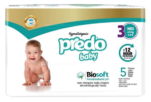 PREDO BABY ПОДГУЗНИКИ ДЕТСКИЕ BIOSOFT Р. 3/MIDI (4-9 КГ) ПОДГУЗНИКИ ДЕТСКИЕ    №5