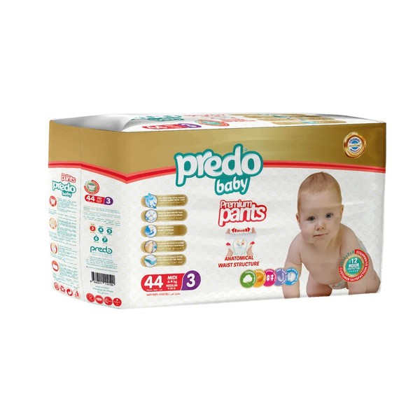 PREDO BABY ПОДГУЗНИКИ-ТРУСИКИ ДЕТСКИЕ Р. 3/MIDI (4-9 КГ) ПОДГУЗНИКИ ДЕТСКИЕ-ТРУСЫ    №44