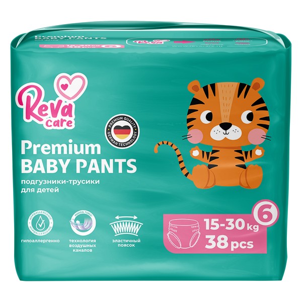REVA CARE PREMIUM ПОДГУЗНИКИ-ТРУСИКИ Д/ДЕТЕЙ Р. 6 (15-30 КГ) ПОДГУЗНИКИ ДЕТСКИЕ-ТРУСЫ    №38