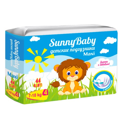 ТМА (АПРЕЛЬ) SUNNYBABY ПОДГУЗНИКИ ДЕТСКИЕ MAXI (7-18КГ) ПОДГУЗНИКИ ДЕТСКИЕ    №44