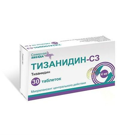 ТИЗАНИДИН-СЗ ТАБЛЕТКИ 4 МГ   №30
