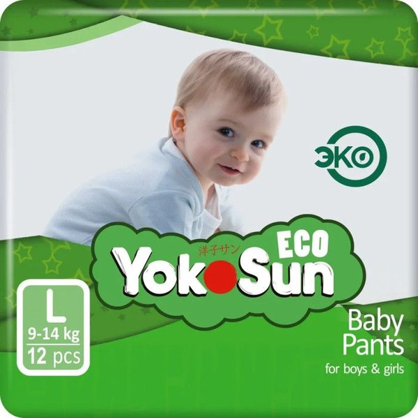 YOKOSUN ECO ПОДГУЗНИКИ-ТРУСИКИ L (9-14 КГ) ПОДГУЗНИКИ ДЕТСКИЕ-ТРУСЫ №12