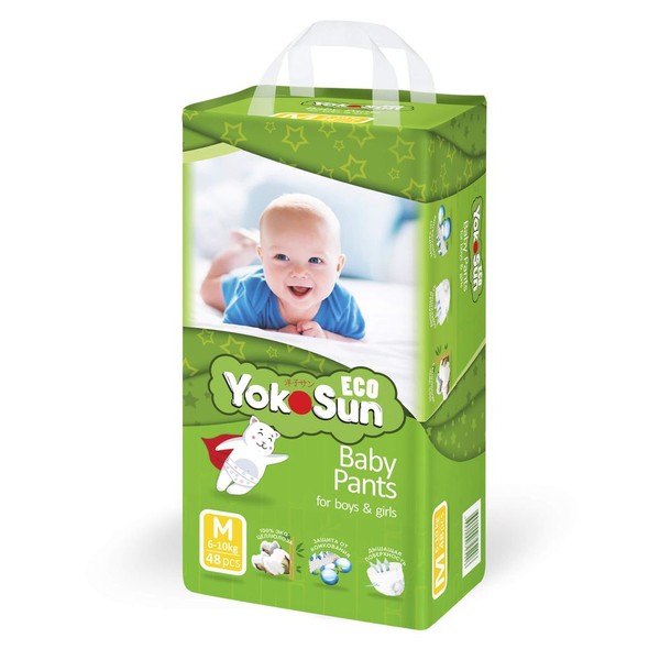YOKOSUN ECO ПОДГУЗНИКИ-ТРУСИКИ M (6-10 КГ) ПОДГУЗНИКИ ДЕТСКИЕ-ТРУСЫ №48