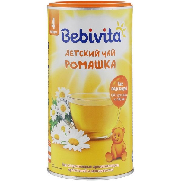 BEBIVITA РОМАШКА ГРАНУЛИРОВАННЫЙ ЧАЙ 200 Г №1