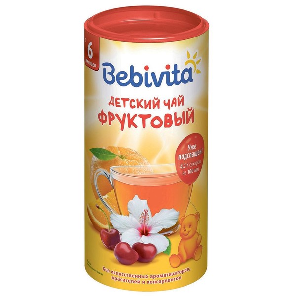 BEBIVITA ФРУКТОВЫЙ ГРАНУЛИРОВАННЫЙ ЧАЙ 200 Г №1