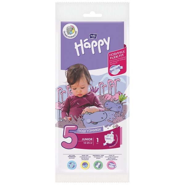 BELLA BABY HAPPY ПОДГУЗНИКИ 5 JUNIOR 12-25КГ ПОДГУЗНИКИ ДЕТСКИЕ №1