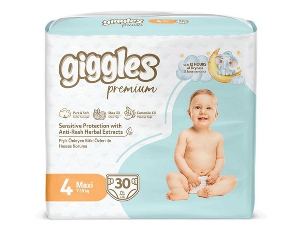 GIGGLES PREMIUM ПОДГУЗНИКИ ДЕТСКИЕ MAXI (Р4) 7-18КГ ПОДГУЗНИКИ ДЕТСКИЕ №30
