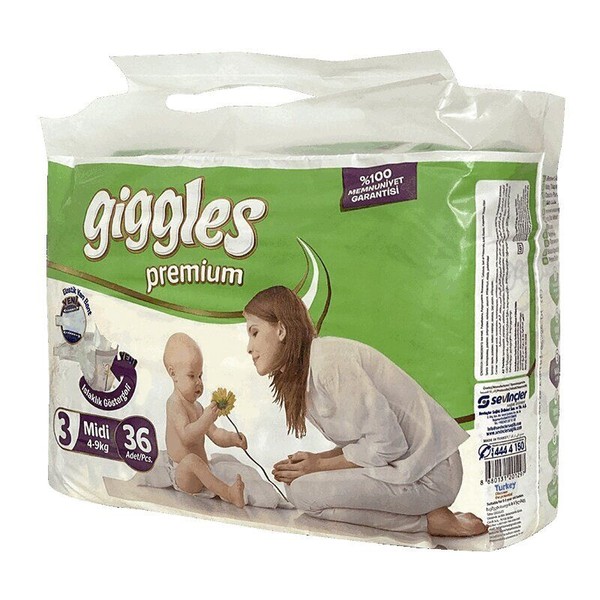 GIGGLES PREMIUM ПОДГУЗНИКИ ДЕТСКИЕ MIDI (Р3) 4-9КГ ПОДГУЗНИКИ ДЕТСКИЕ №36