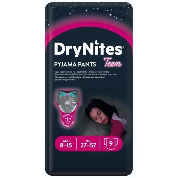 HUGGIES DRYNITES ТРУСИКИ Д/ДЕВОЧЕК 27-57 КГ 8-15 ЛЕТ ПОДГУЗНИКИ ДЕТСКИЕ №9