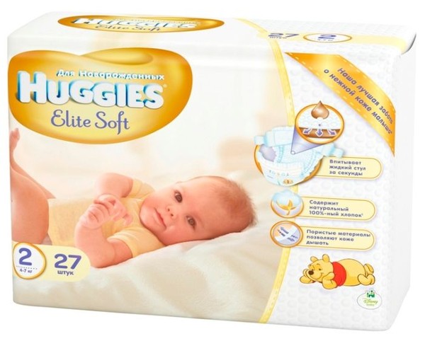 HUGGIES ELITE SOFT 2 ПОДГУЗНИКИ (4-7КГ) ПОДГУЗНИКИ ДЕТСКИЕ №27