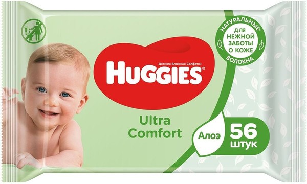 HUGGIES ULTRA COMFORT САЛФЕТКИ ВЛАЖНЫЕ АЛОЭ САЛФЕТКИ ВЛАЖНЫЕ ДЕТСКИЕ   №56