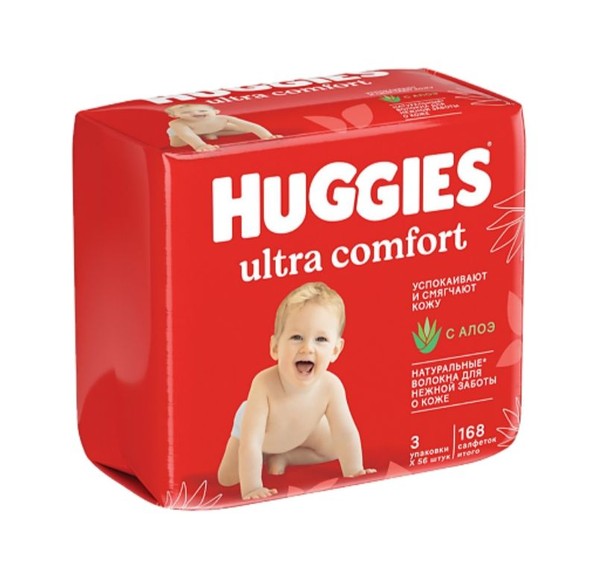HUGGIES ULTRA COMFORT САЛФЕТКИ ВЛАЖНЫЕ САЛФЕТКИ ВЛАЖНЫЕ ДЕТСКИЕ   №168