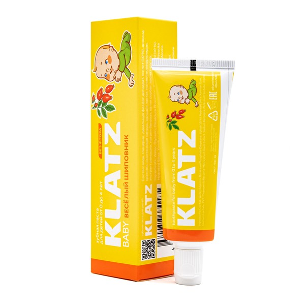 KLATZ KIDS ЗУБН ПАСТА Д/ДЕТЕЙ ВЕСЕЛЫЙ ШИПОВНИК БЕЗ ФТОРА ЗУБНАЯ ПАСТА ДЕТСКАЯ 40 МЛ №1