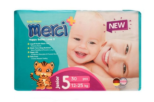 MERCI ПОДГУЗНИКИ ДЕТСКИЕ 5 JUNIOR (12-25 КГ) ПОДГУЗНИКИ ДЕТСКИЕ №30