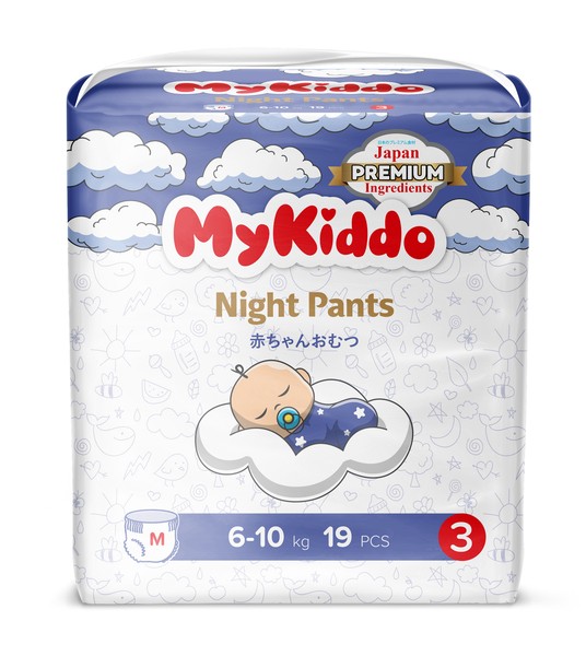 MYKIDDO NIGHT ТРУСИКИ-ПОДГУЗНИКИ ДЕТСКИЕ Р. 3/ M ( 6-10 КГ) ПОДГУЗНИКИ ДЕТСКИЕ-ТРУСЫ №19