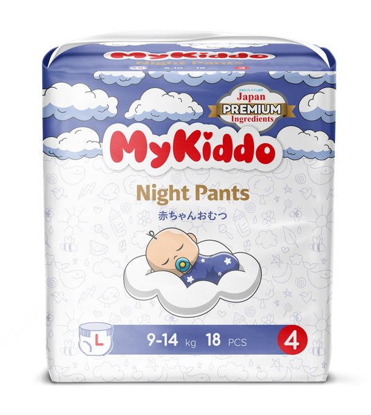 MYKIDDO NIGHT ТРУСИКИ-ПОДГУЗНИКИ ДЕТСКИЕ Р. 4/ L (9-14 КГ) ПОДГУЗНИКИ ДЕТСКИЕ-ТРУСЫ №18