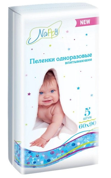 NAPPY ПЕЛЕНКИ ОДНОРАЗОВЫЕ ВПИТЫВАЮЩИЕ ДЕТСКИЕ 60Х90 ПЕЛЕНКИ ВПИТЫВАЮЩИЕ ДЕТСКИЕ   №5