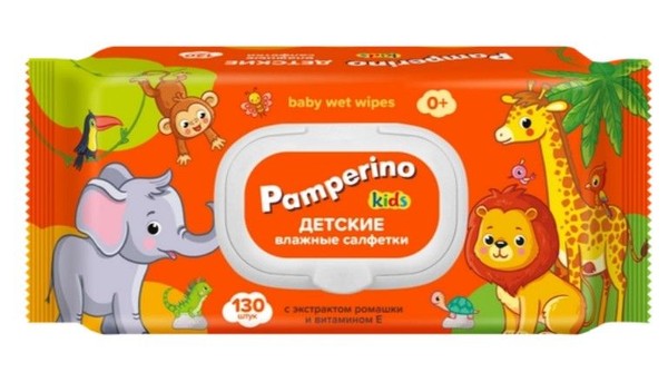 PAMPERINO KIDS САЛФЕТКИ ДЕТСК ВЛАЖН С ЭКСТР РОМАШКИ/ВИТАМИНОМ E САЛФЕТКИ ВЛАЖНЫЕ ДЕТСКИЕ   №130