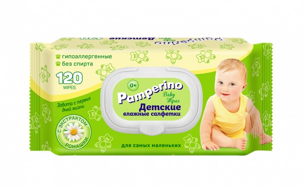 PAMPERINO САЛФЕТКИ ДЕТСК ВЛАЖН С ЭКСТРАКТОМ РОМАШКИ САЛФЕТКИ ВЛАЖНЫЕ ДЕТСКИЕ   №120