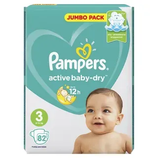 PAMPERS ACTIVE BABY-DRY ПОДГУЗНИКИ 3 MIDI 6-10КГ ПОДГУЗНИКИ ДЕТСКИЕ №82