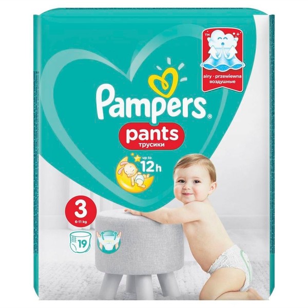 PAMPERS PANTS ТРУСИКИ 3 MIDI 6-11КГ ПОДГУЗНИКИ ДЕТСКИЕ-ТРУСЫ №19