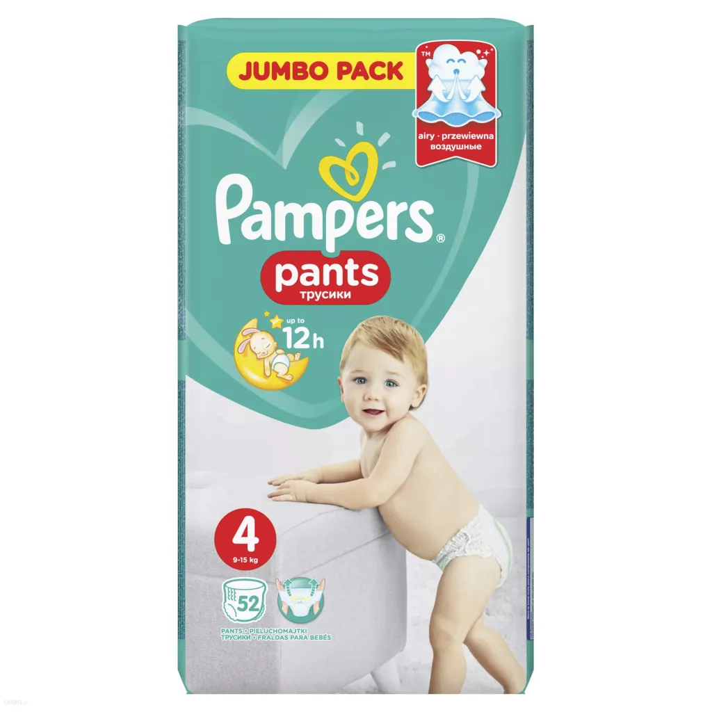 PAMPERS PANTS ТРУСИКИ 4 MAXI 9-15КГ ПОДГУЗНИКИ ДЕТСКИЕ-ТРУСЫ №52