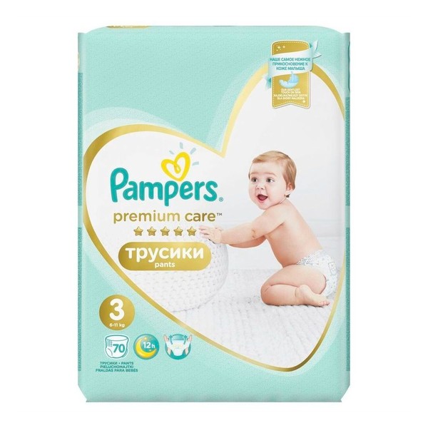 PAMPERS PREMIUM CARE PANTS ТРУСИКИ 3 MIDI 6-11КГ ПОДГУЗНИКИ ДЕТСКИЕ-ТРУСЫ №70