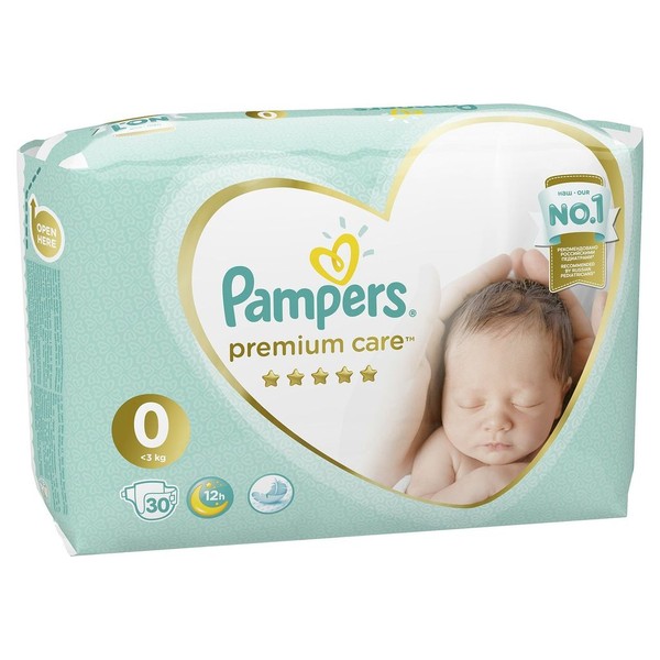 PAMPERS PREMIUM CARE ПОДГУЗНИКИ NEWBORN 0-3КГ ПОДГУЗНИКИ ДЕТСКИЕ №30