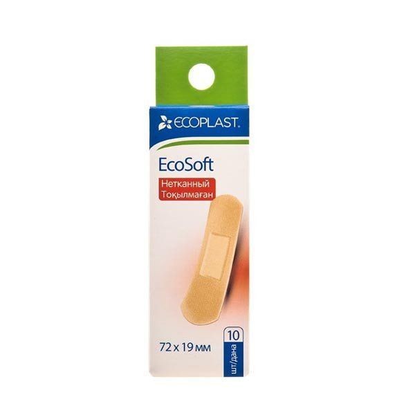 ECOPLAST ПЛАСТЫРЬ МЕД НЕТКАНН ECOSOFT 72Х19ММ ПЛАСТЫРЬ   №10