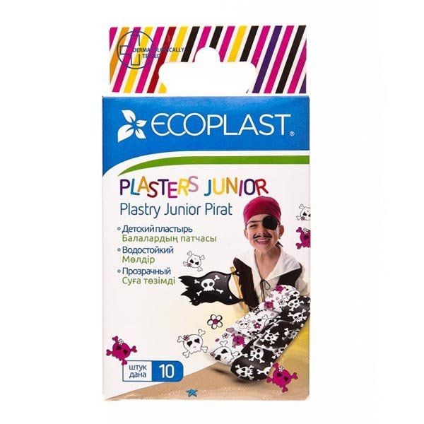 ECOPLAST JUNIOR PIRATE НАБОР ПЛАСТЫРЕЙ МЕДИЦИНСКИХ 70Х20ММ ПЛАСТЫРЬ   №10