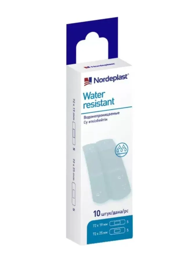 NORDEPLAST WATER RESISTANT НАБОР ПЛАСТЫРЕЙ 2-Х РАЗМЕРОВ ПЛАСТЫРЬ №10