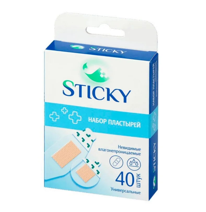 STICKY ПЛАСТЫРЬ ВЛАГОСТОЙКИЙ НЕВИДИМЫЙ НАБОР ПЛАСТЫРЬ    №40